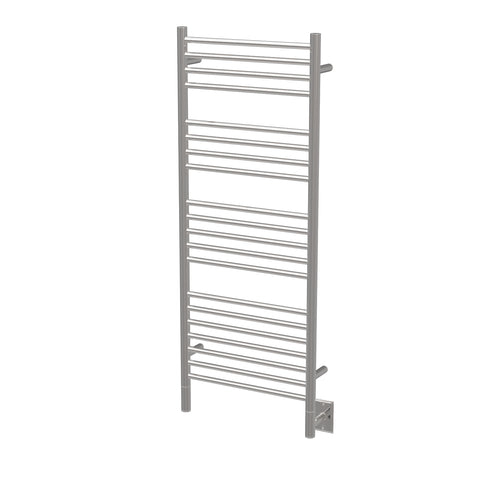 Polished Towel Warmer, Amba Jeeves D Straight, Hardwired, 20 Bars, W 21" H 53"