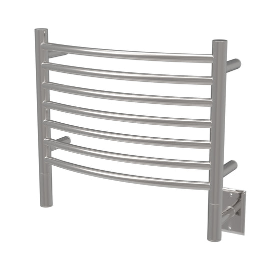 Amba Jeeves H Curved Brushed Towel Warmer, 7 Bars, Hardwired, 21" W x 18" H