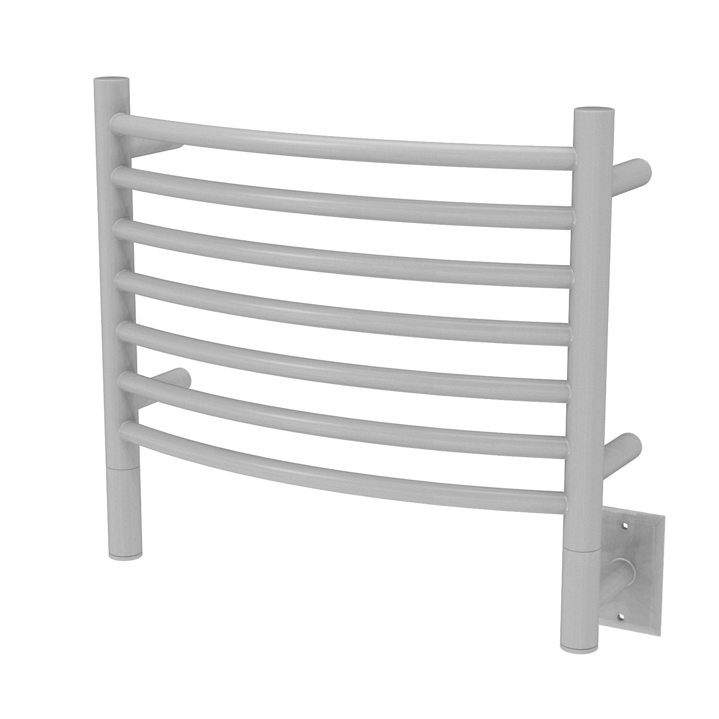 Amba Jeeves H Curved White Towel Warmer, 7 Bars, Hardwired, 21" W x 18" H