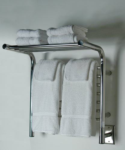 Amba Jeeves M Shelf Polished Towel Warmer, Hardwired, 11 Bars, W 21" H 22"