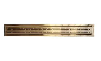 16 Inch Satin Gold Linear Shower Drain, Broken Lane Design by SereneDrains