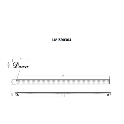 12 Inch Linear Drain with Leveling Feet, Dawn USA Mississippi River Series