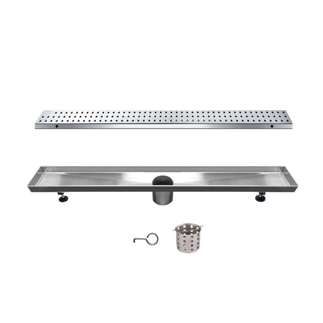 12 Inch Linear Drain with Adjustable Leveling Feet, Dawn USA Nile River Series