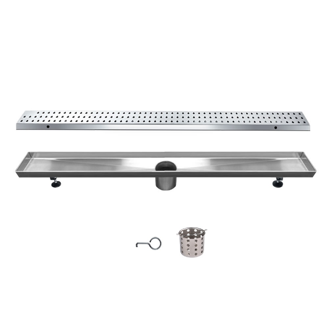 12 Inch Linear Drain with Adjustable Leveling Feet, Dawn USA Nile River Series