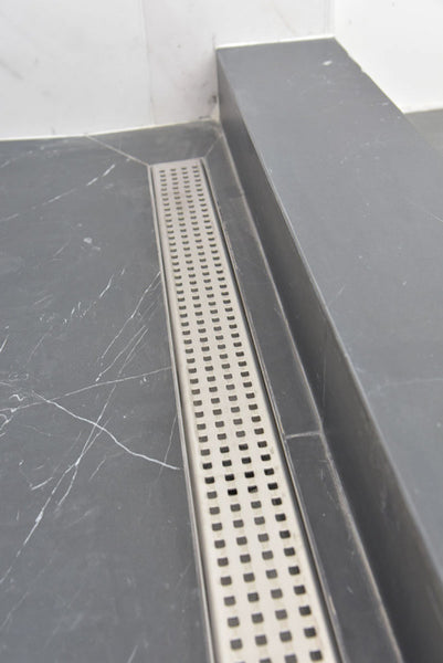 35 Inch Linear Shower Drain Traditional Square Design by SereneDrains