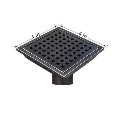 Oil Rubber Bronze Stainless Steel 4 Inch and 6 Inch Shower Drains, Square Grid Design