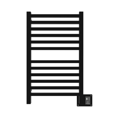 Matte Black Towel Warmer, Amba Quadro Model Q2033MB, 12 Bars Towel Warmer