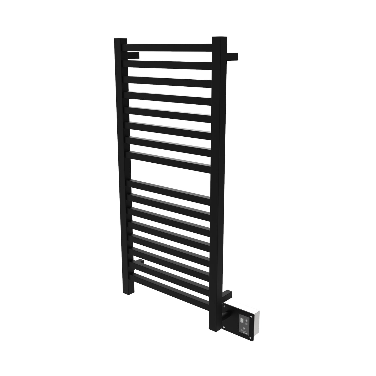 Matte Black Towel Warmer, Amba Quadro Model Q2042, 16 Bars Towel Warmer