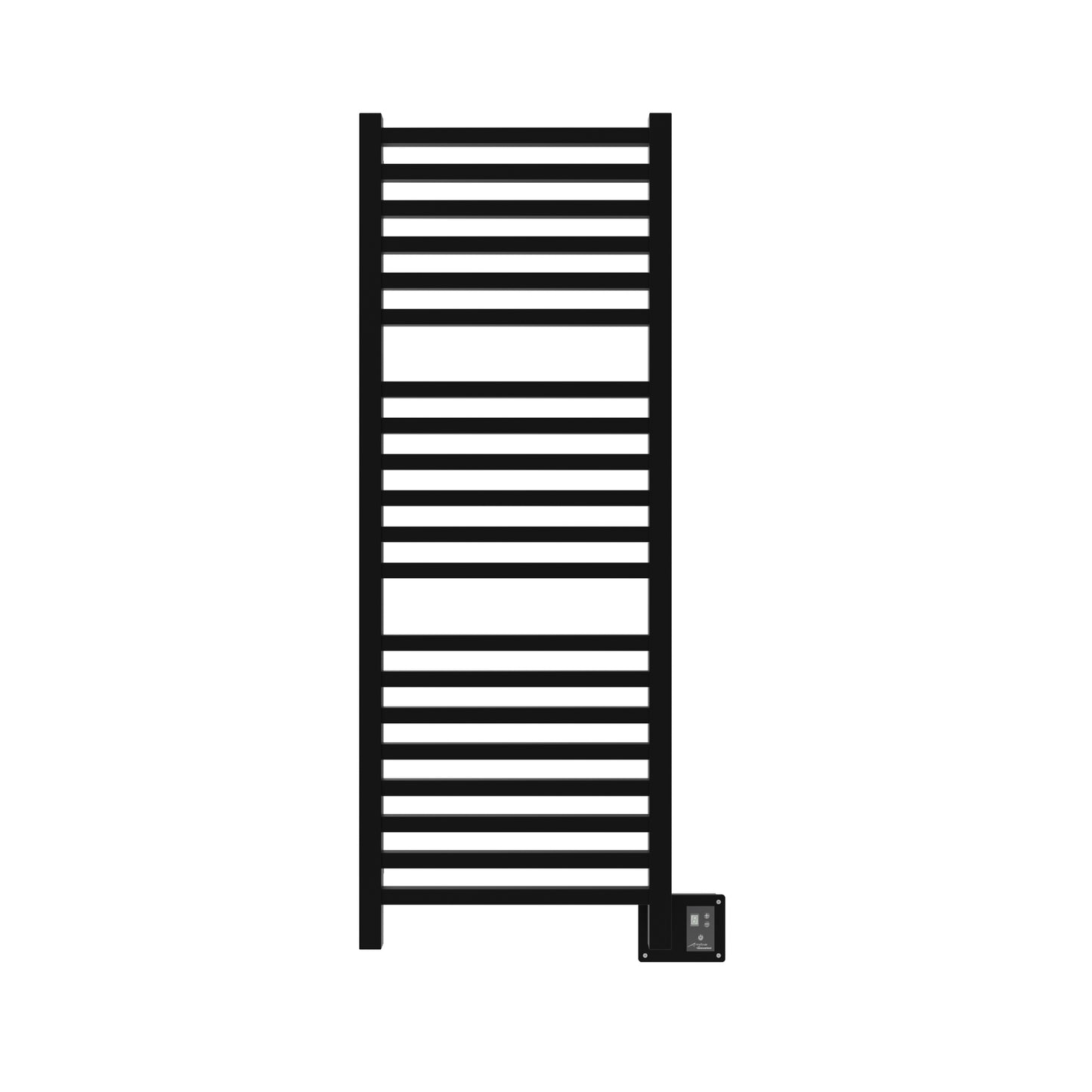 Matte Black Towel Warmer, Amba Quadro Model Q2054, 20 Bars Towel Warmer