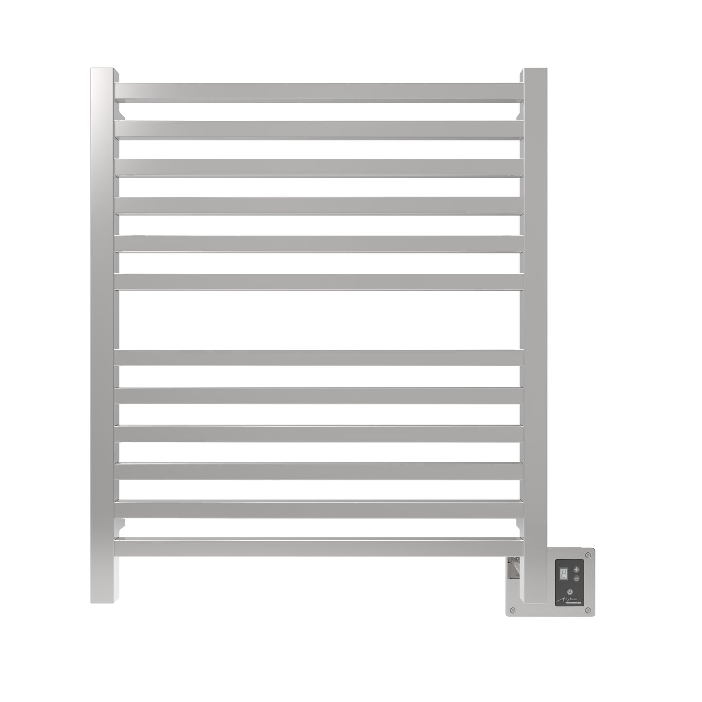 Polished Towel Warmer, Amba Quadro Model Q2833P, 12 Bars Towel Warmer