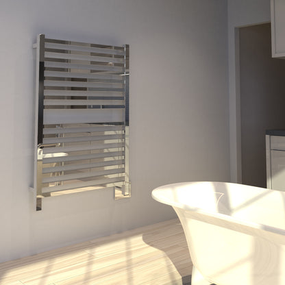 Polished Towel Warmer, Amba Quadro Model Q2842P, 16 Bars Towel Warmer