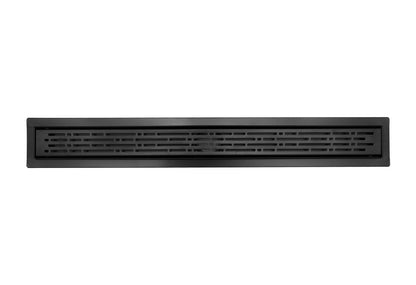 24 Inch Matte Black Linear Shower Drain, Broken Lane Design by SereneDrains