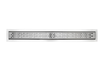 16 Inch Polished Chrome Linear Shower Drains, Broken Lane Design by SereneDrains