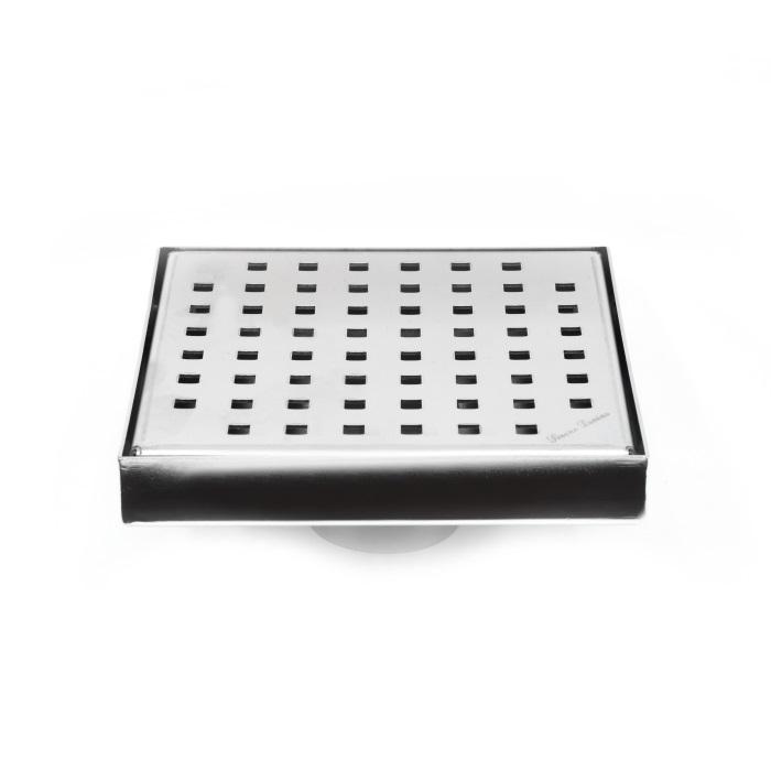 6 Inch Square Shower Floor Drain with Removable Cover Grid Grate and Hair  Filter, High Flow Shower Drain Kit,SUS 304 Stainless Steel, Watermark&CUPC