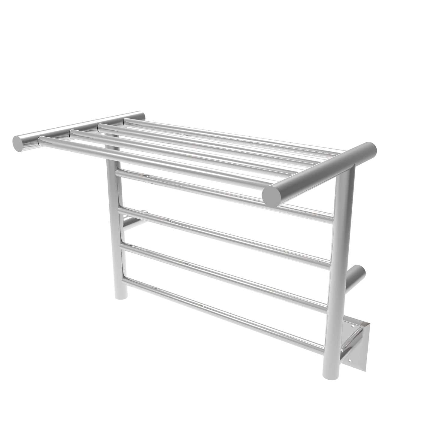 Polished Towel Warmer, Amba Radiant Shelf 8 Bar Towel Warmer