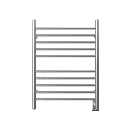 Brushed Towel Warmer, Amba Radiant Hardwired Straight, 10 Bar Towel Warmer