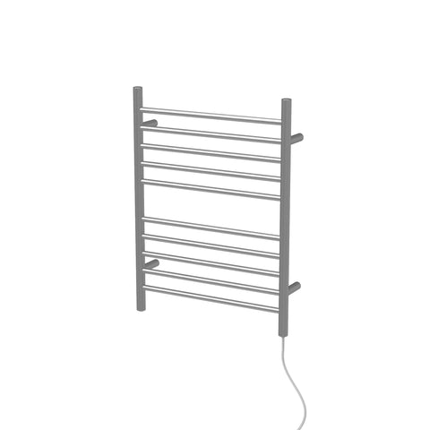 Brushed Towel Warmer, Amba Radiant Plug-in Straight 10 Bar Towel Warmer