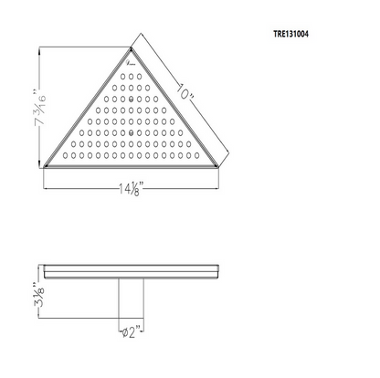 Corner Triangle Drain, Dawn® Rhone River Series, Triangle Drain with Installation Set