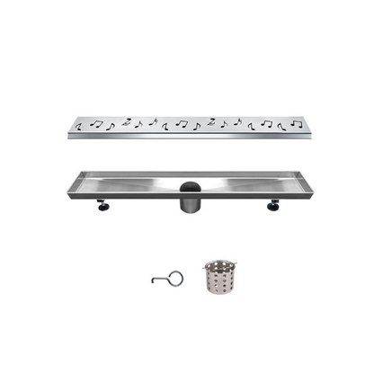 12 Inch Linear Drain with Leveling Feet, Dawn USA Seine River Series