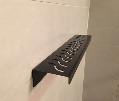 Oil Rubbed Bronze Shower Shelf, Elegant Drill & Screw Wall Mount Shower Shelf, Ocean Wave Design