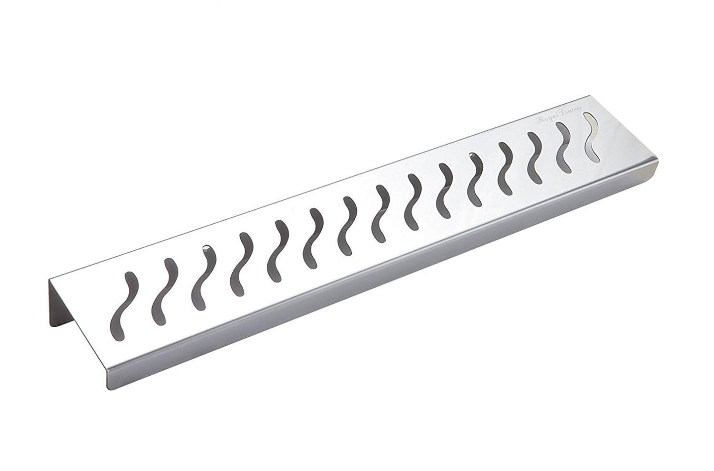 Brushed Nickel Shower Shelf, Elegant Drill & Screw Wall Mount Shower Shelf, Ocean Wave Design