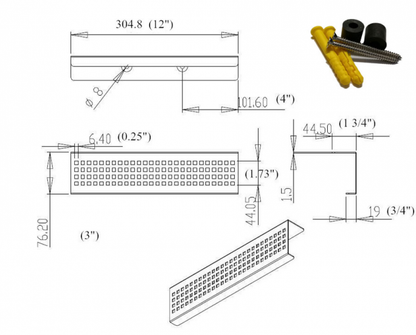 Matte Black Shower Shelf, Elegant Drill & Screw Wall Mount Shower Shelf, Traditional Square Design