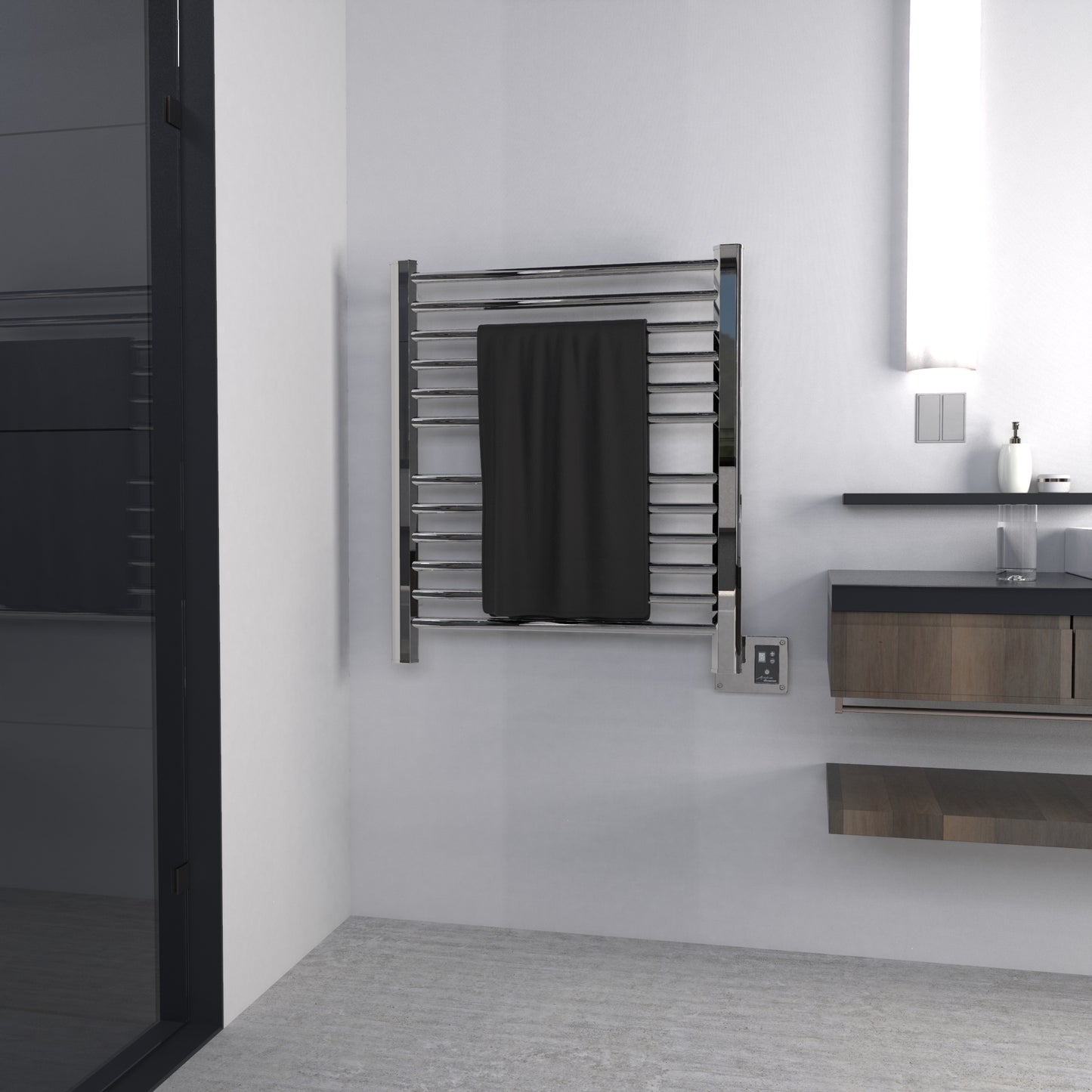 Polished Towel Warmer, Amba Sirio Model S2933, 12 Bars Towel Warmer