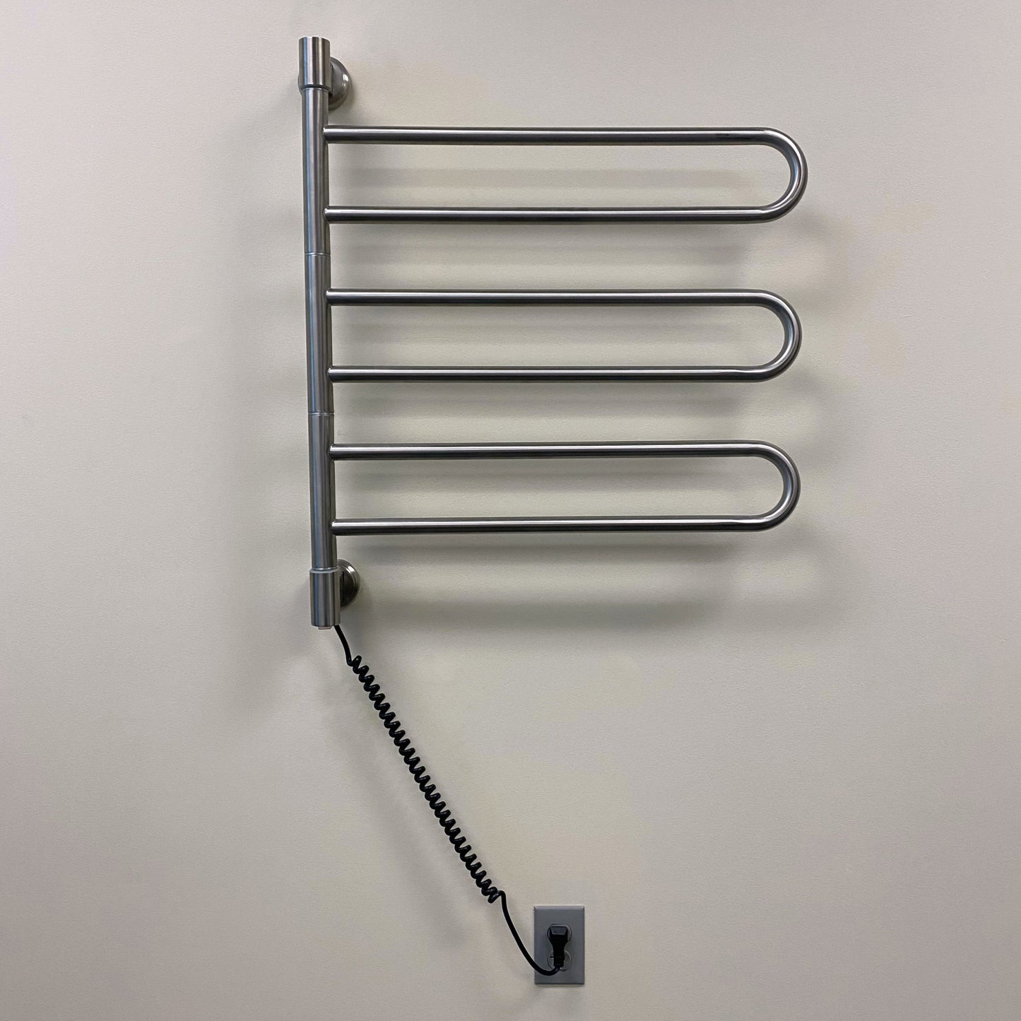 Brushed Towel Warmer, Amba Swivel Jack Model B003, 6 Bars Towel Warmer