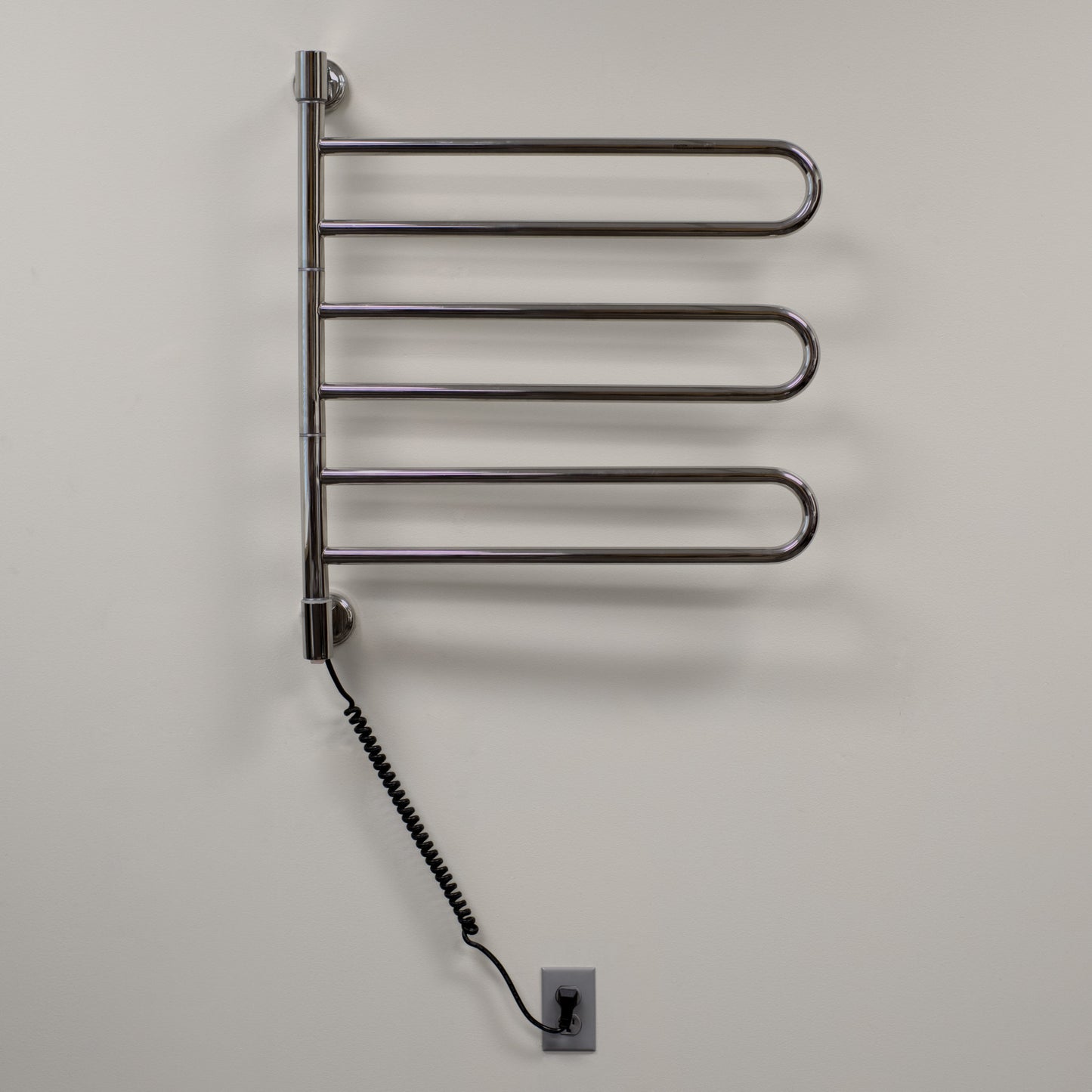 Polished Towel Warmer, Amba Swivel Jack Model B003, 6 Bars Towel Warmer