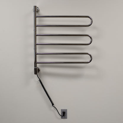 Polished Towel Warmer, Amba Swivel Jack Model B003, 6 Bars Towel Warmer