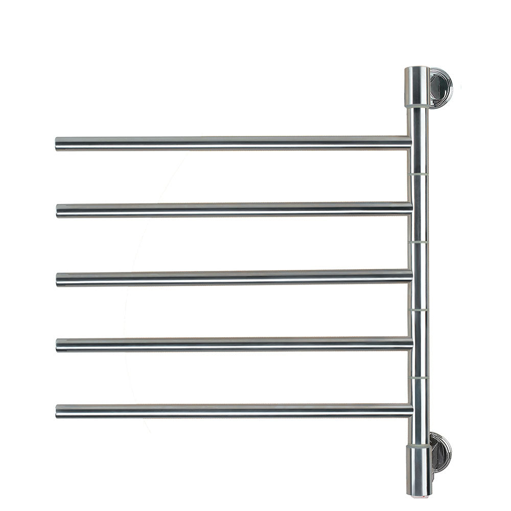 Polished Towel Warmer, Amba Swivel Jack Model, 5 Bars Towel Warmer