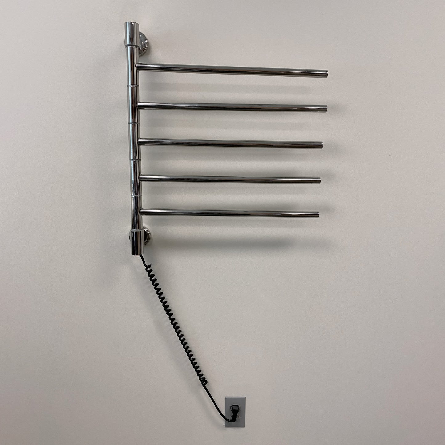 Polished Towel Warmer, Amba Swivel Jack Model, 5 Bars Towel Warmer