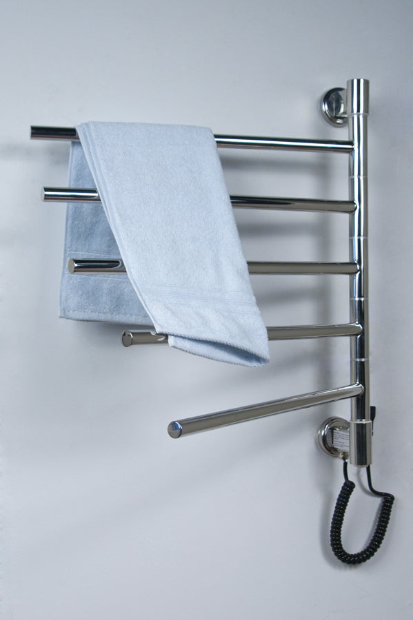 Polished Towel Warmer, Amba Swivel Jack Model, 5 Bars Towel Warmer