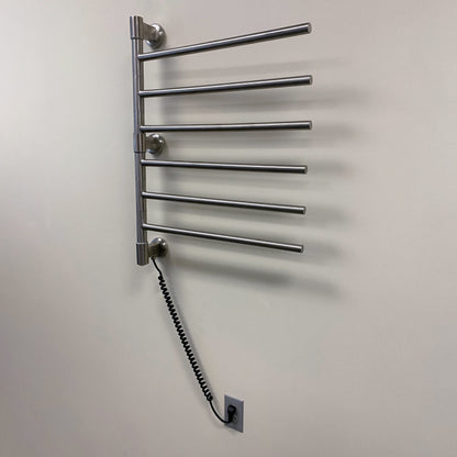 Brushed Towel Warmer, Amba Swivel Jack Model, 6 Bars Towel Warmer