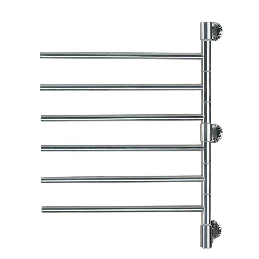 Polished Towel Warmer, Amba Swivel Jack Model, 6 Bars Towel Warmer