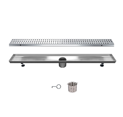 12 Inch Linear Drain with Adjustable Leveling Feet, Dawn USA Thames River Series