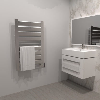 Brushed Towel Warmer, Amba Vega Model V2338B, 8 Bars Towel Warmer