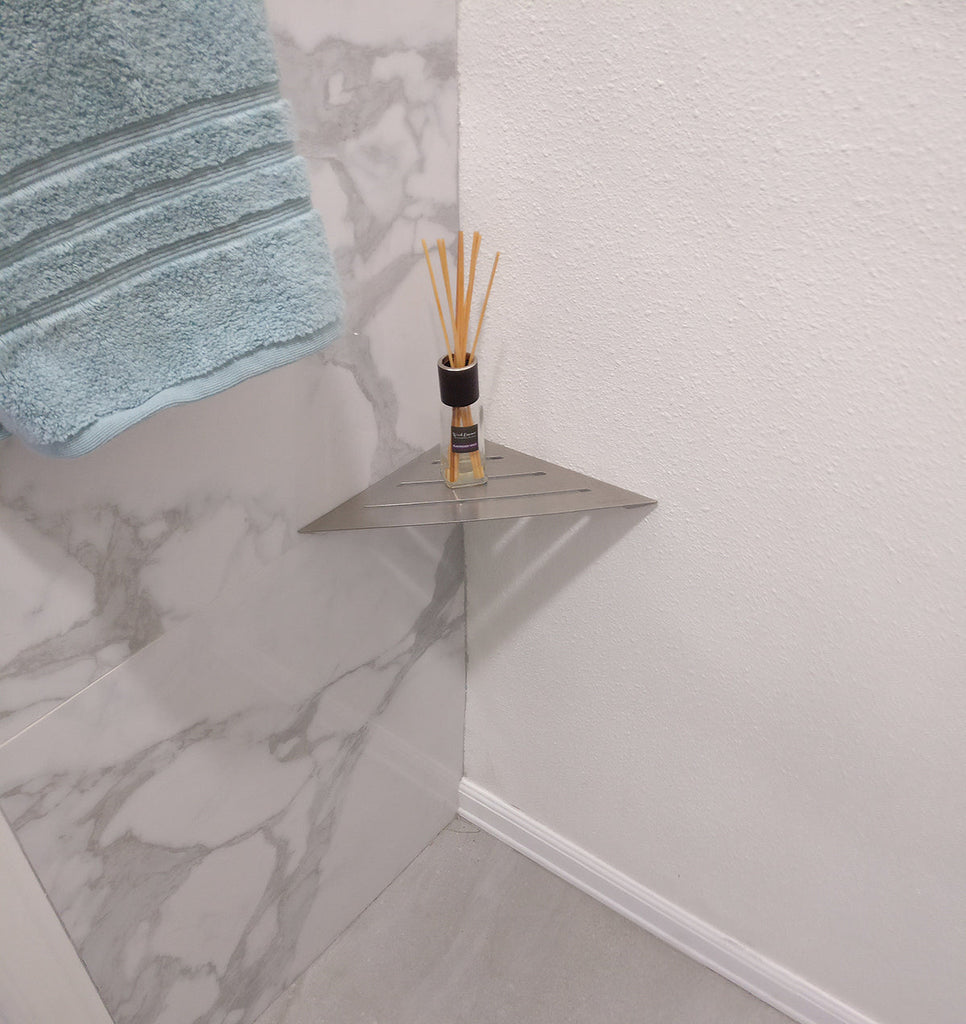 Acrylic Bathroom Corner Shelf With Wall Mounting, Triangle Shower