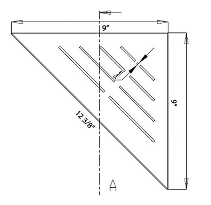 9 Inch Shower Shelf, Wall Mount Corner Bathroom Shelf, Polished Chrome