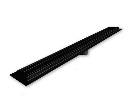 16 Inch Matte Black Tile Insert Linear Shower Drain by SereneDrains