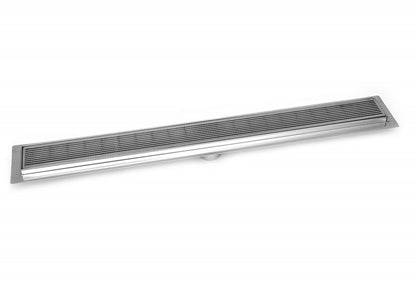 35 Inch Brushed Linear Shower Drain in Wedge Design by SereneDrains